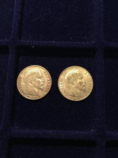 FRANCE

2 pièces or 20 francs Napoléon III...