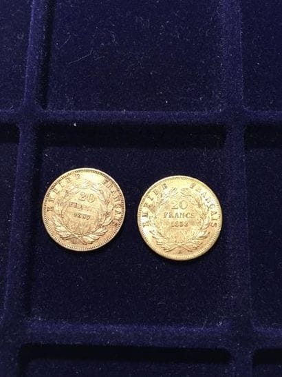 FRANCE

2 pièces or 20 francs Napoléon III...