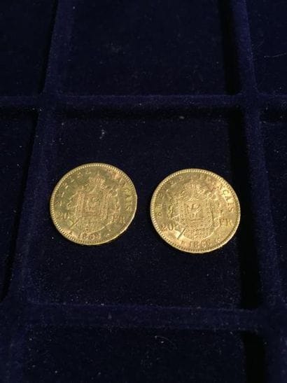 2 pièces en or 20 Fr 