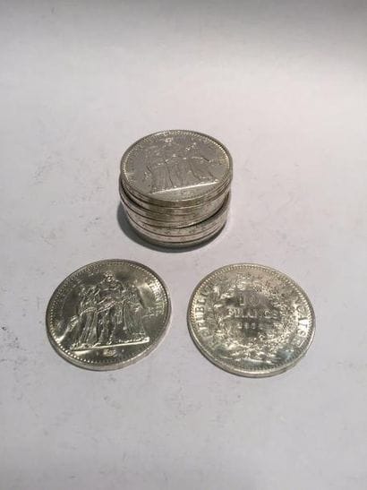 [ Pièces en argent ]

Lot de 10 pièces de...