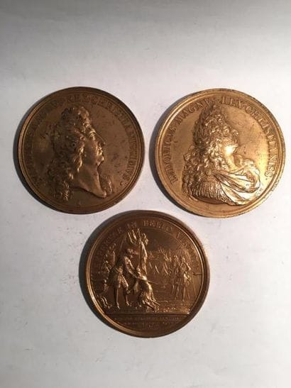 [LOUIS XIV]

Lot de trois médailles à l'effigie...
