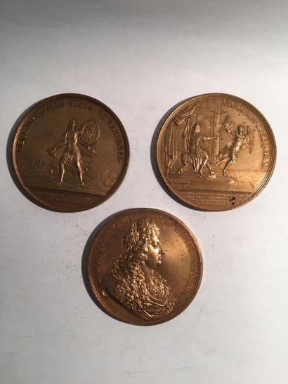 [LOUIS XIV]

Lot de trois médailles à l'effigie...