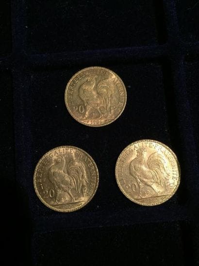 [ Pièce en or ]

3 pièces de 20 francs 