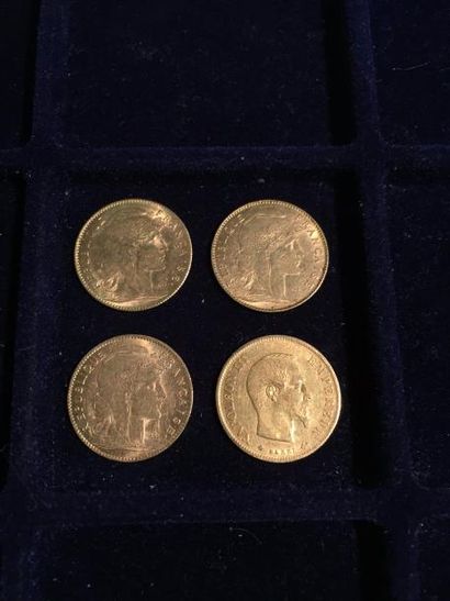 4 pièces de 10 Francs en or jaune de 1860...