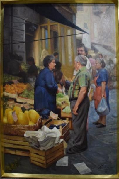 MOLINO 

Le marché,1981

huile sur toile...