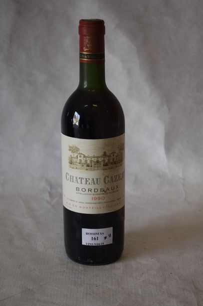 11 	bouteilles 	CH. 	CAZEAU, 	Bordeaux 	1990	...