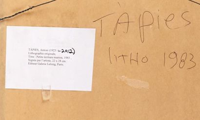 TAPIES, Antonin (1923-2012)
