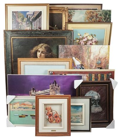 Lot de 18 tableaux décoratifs
Paysages et...
