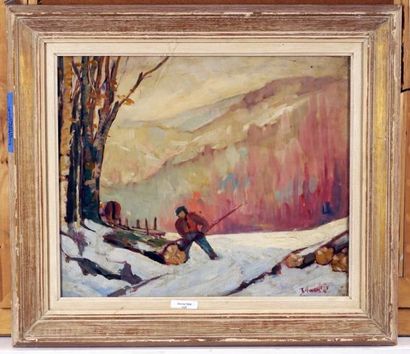 VINCELETTE, Roméo (1902-1979)
Woodcutter
Oil...