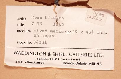 LINDZON, Rose (active 20th c.)
