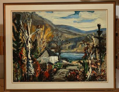 GIUNTA, Joseph (1911-2001) 
Shack, Laurentians
Oil...