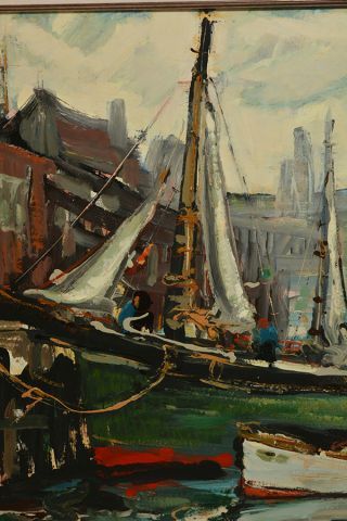 GIUNTA, Joseph (1911-2001) 
Harbour
Oil on...