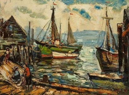 GIUNTA, Joseph (1911-2001) 
Fishermen and...