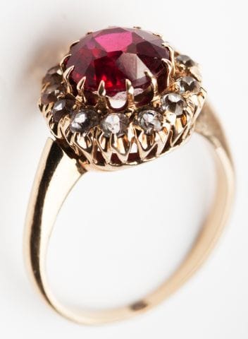 BAGUE OR 14K, DIAMANTS RUBIS
Bague en or...
