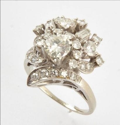 BAGUE OR 14K DIAMANTS
Bague en or blanc 14K...