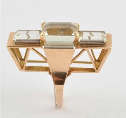 BAGUE OR 14K QUARTZ
Importante bague en or...