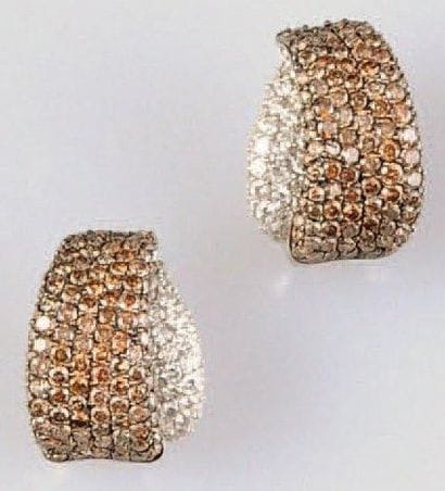 Paire de boucles d'oreille en or blanc 18K...