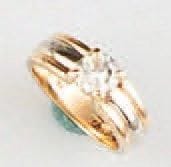 Bague en or jaune et blanc 14K (poinçonnée),...