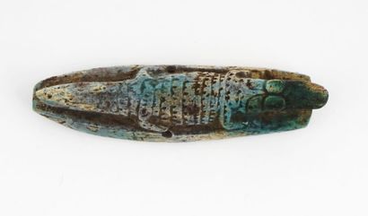 Crocodile-shaped faience statuette, Roman-Egypt...