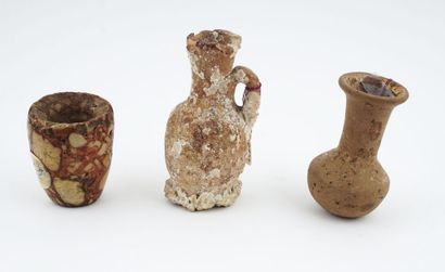 Small Egyptian breccia vessel, Predynastic...