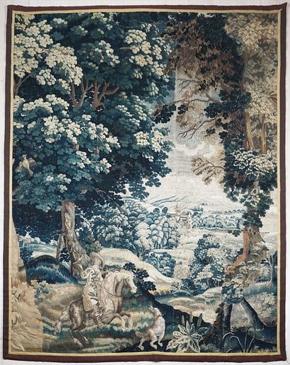 AUBUSSON tapestry with foliage decoration,...