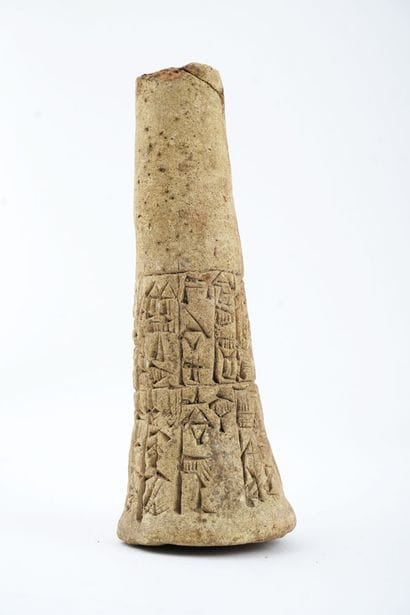 Five Babylonian clay Foundation Cones, Cuneiform...