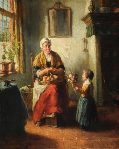 DE HOOG, Bernard Johann (1866/67- 1943)
L'éplucheuse...