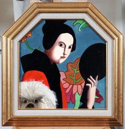 SCOTT, Louise (1936-2007)

Geisha and dog

Oil...