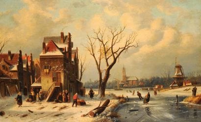 LEICKERT, Charles (1816-1907)
Scène d'hiver...
