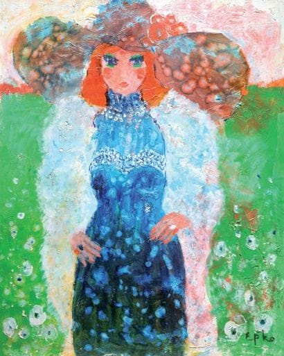 EPKO (1928-)
Femme au chapeau Huile sur toile...
