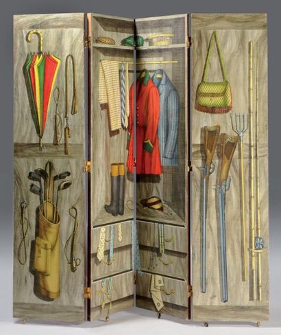 FORNASETTI, Pierro (1913-1988)
Paravent quatre...