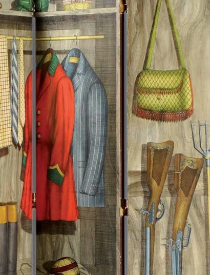 FORNASETTI, Pierro (1913-1988)
Paravent quatre...