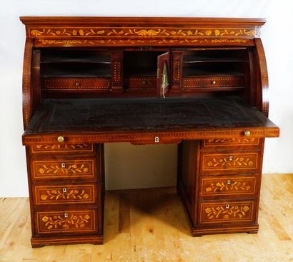 Rare bureau cylindre d'époque Charles X en...