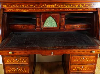 Rare bureau cylindre d'époque Charles X en...
