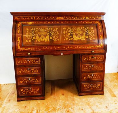 Rare bureau cylindre d'époque Charles X en...