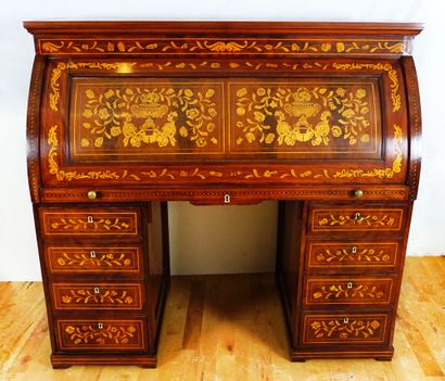 Rare bureau cylindre d'époque Charles X en...