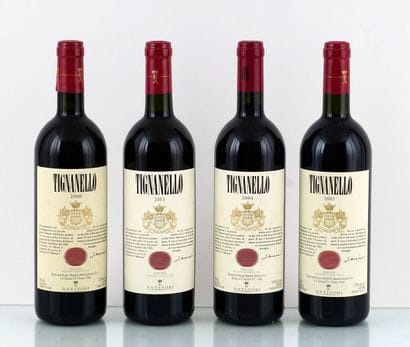 Tignanello 2000, 2001, 2003 2004 - 4 bou...