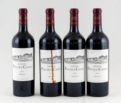 Château Pontet-Canet 2007 2010 - 4 boute...