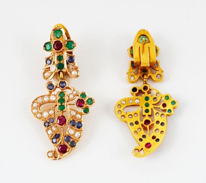 14K GOLD GEMS

Mughal style clip earrings...