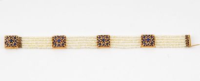 14K GOLD, SAPPHIRES PEARLS

Bracelet with...