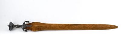 Persian sword. Iron mount nielloed of silver.

Half...