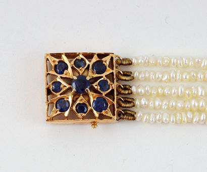 14K GOLD, SAPPHIRES PEARLS

Bracelet with...