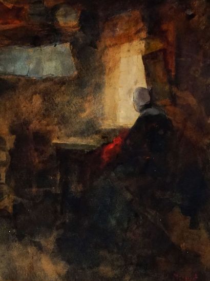 STACQUET, Henri (1838-1906)

By the fire

Watercolour

Signe...