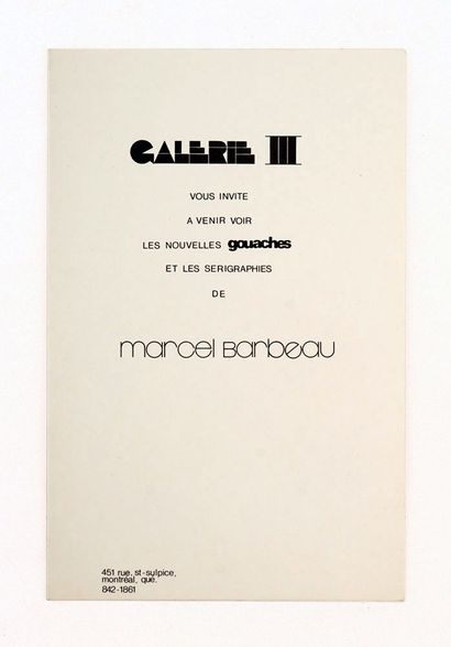 BARBEAU, Marcel Christian (1925-2016)
Sans...