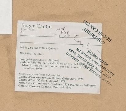 CANTIN, Roger (1930-2018)
