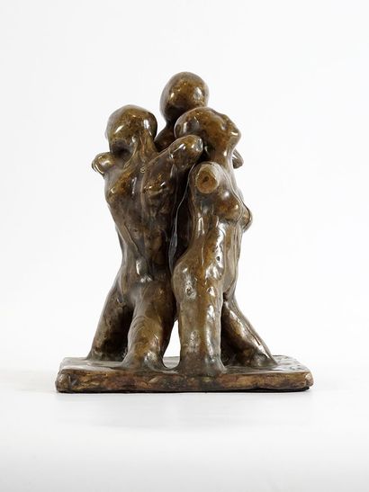 LATULIPE, L. (Active 20th c.)
Three figures
Bronze
Signed...