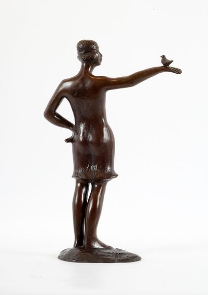 LANGEVIN, Roger (1940-)
Woman and bird
Bronze
Signed,...
