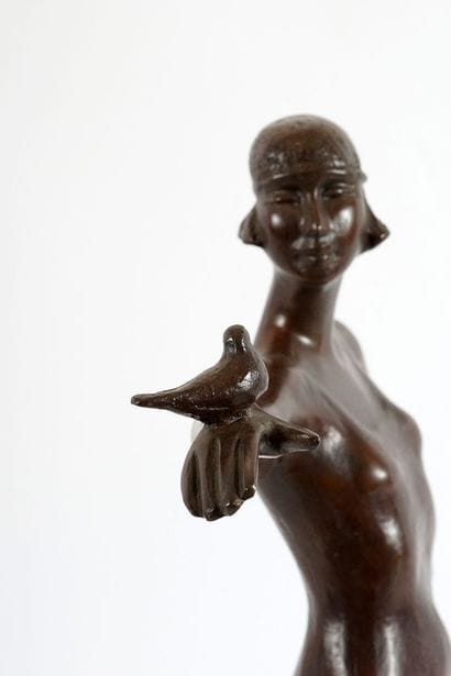 LANGEVIN, Roger (1940-)
Woman and bird
Bronze
Signed,...