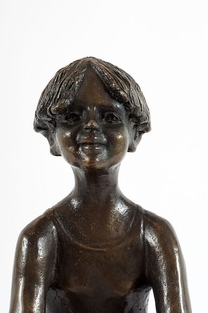 LANGEVIN, Roger (1940-)
Young girl on ball
Bronze
Signed...