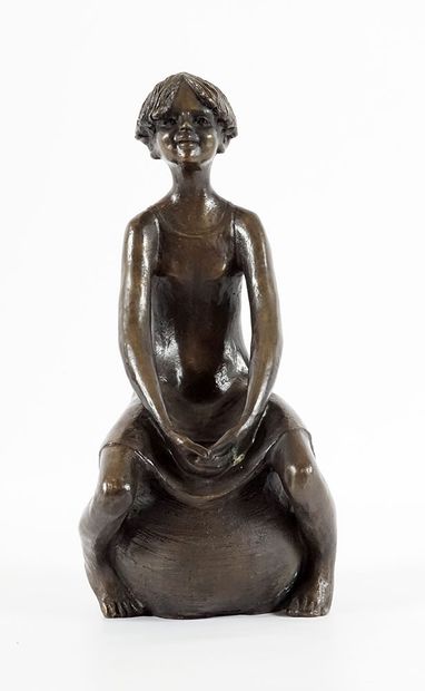 LANGEVIN, Roger (1940-)
Young girl on ball
Bronze
Signed...